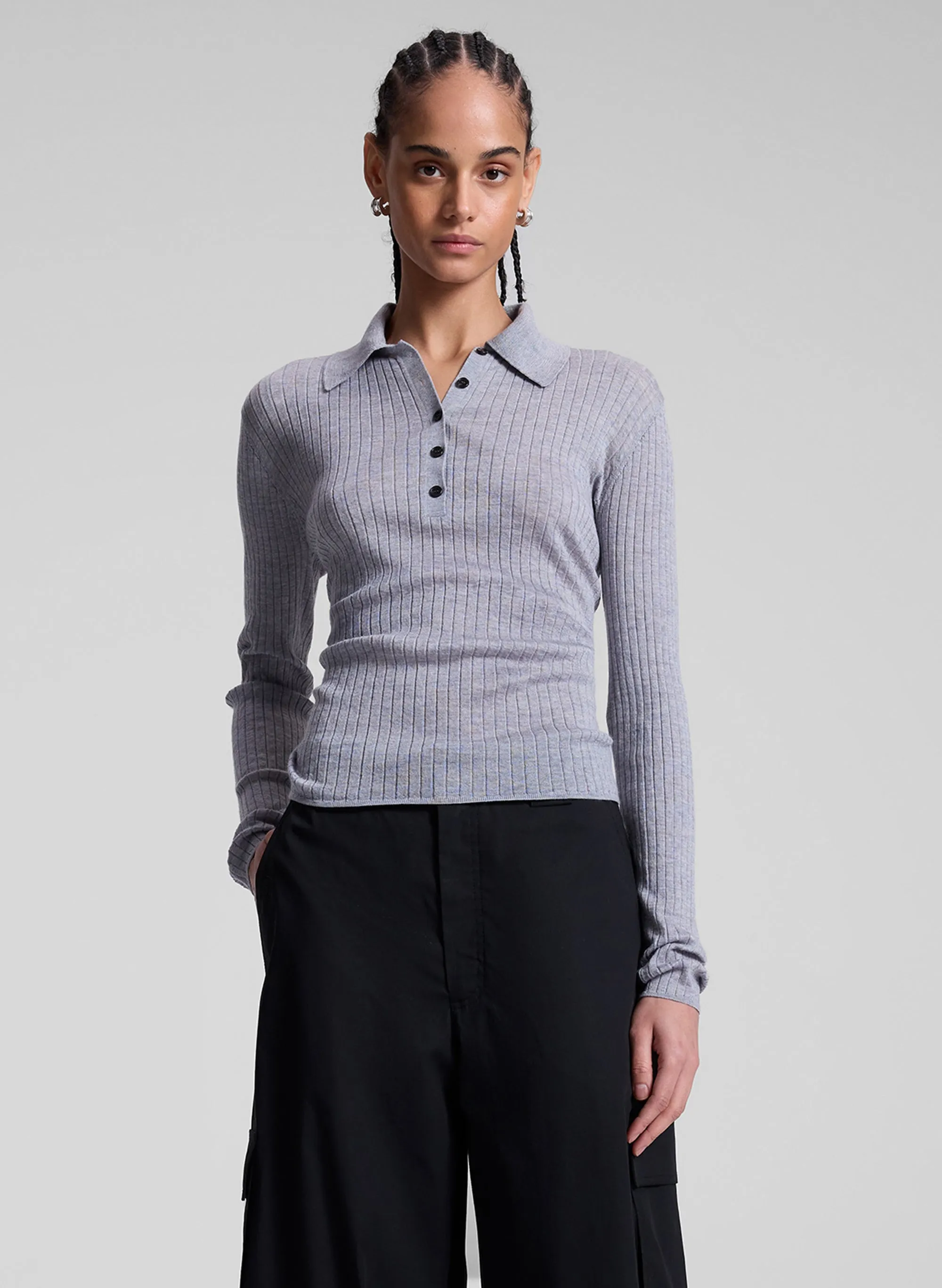 Alex Fine Merino Polo Top