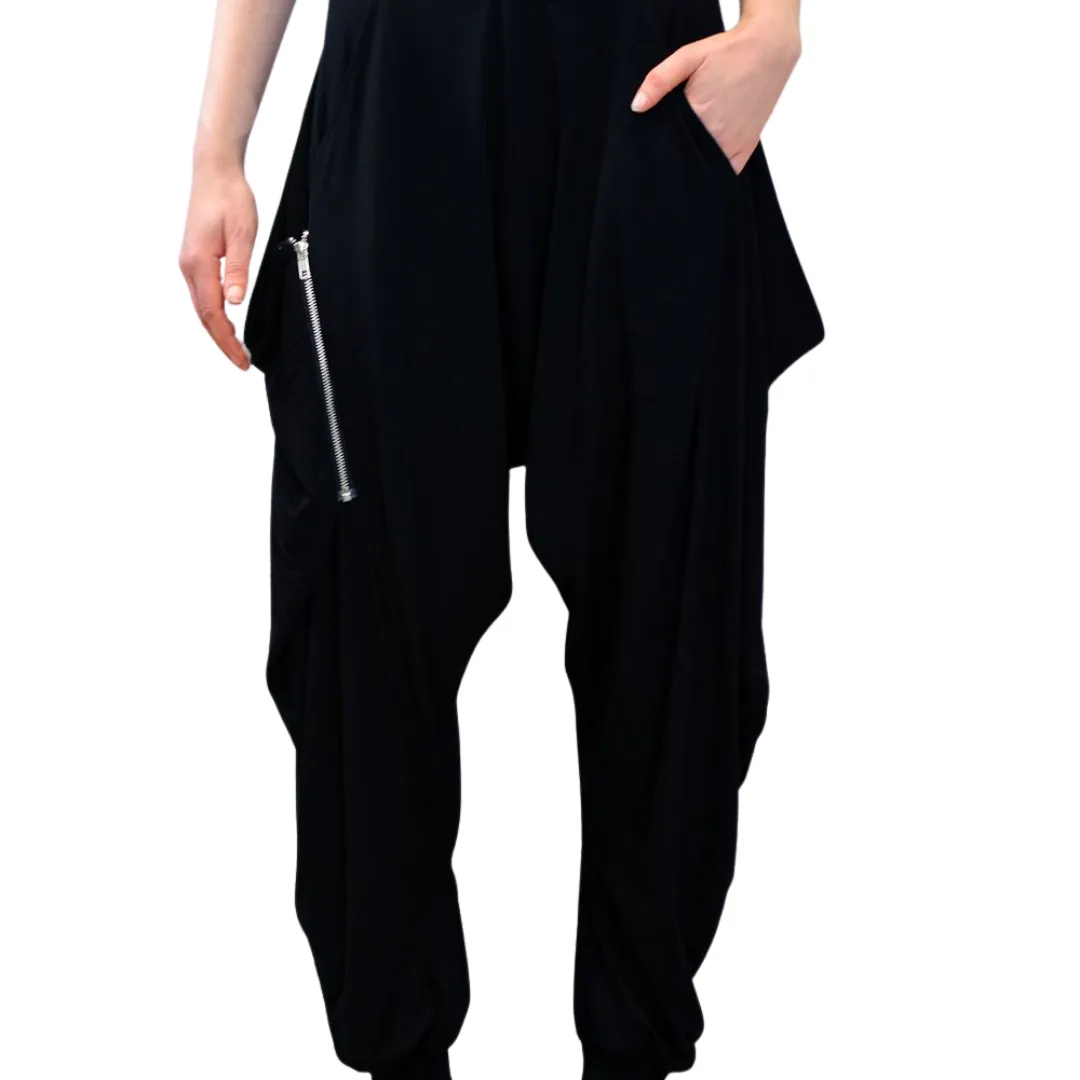 Angle Zipper Pant - Black Solid