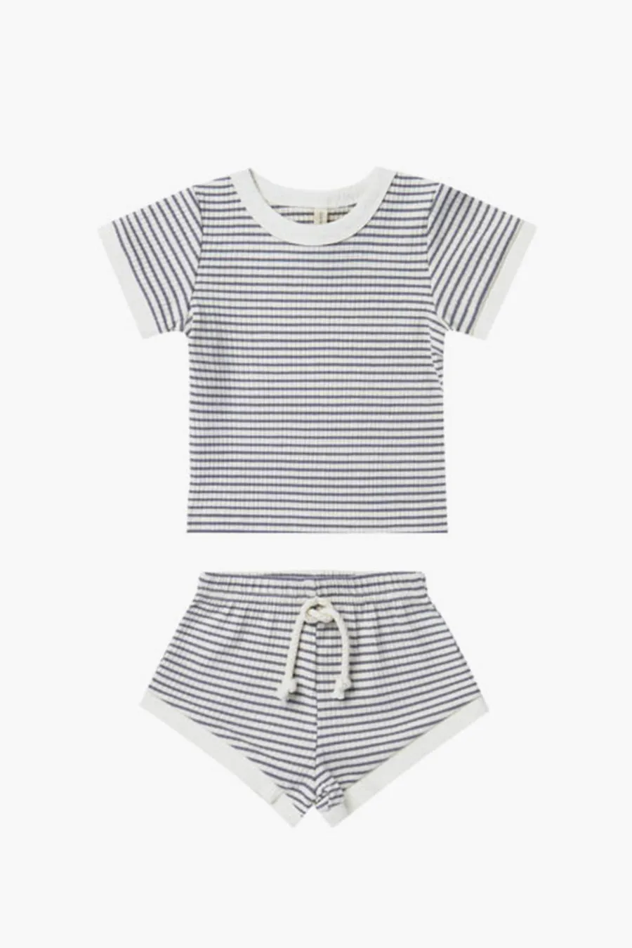 Baby Set Quincy Mae Ribbed 2-Piece Indigo Stripe