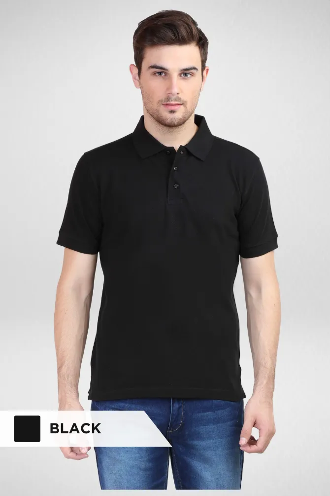 Black and Brick Red Polo T-Shirts Combo for Men