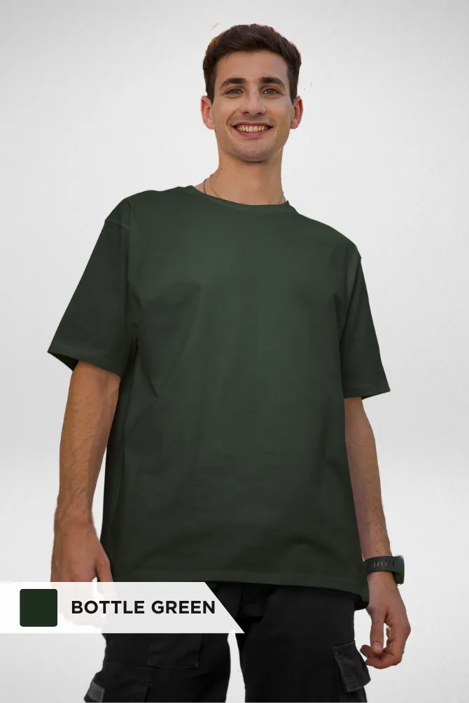 Bottle Green and Golden Yellow Oversized T-Shirts Combo for Men