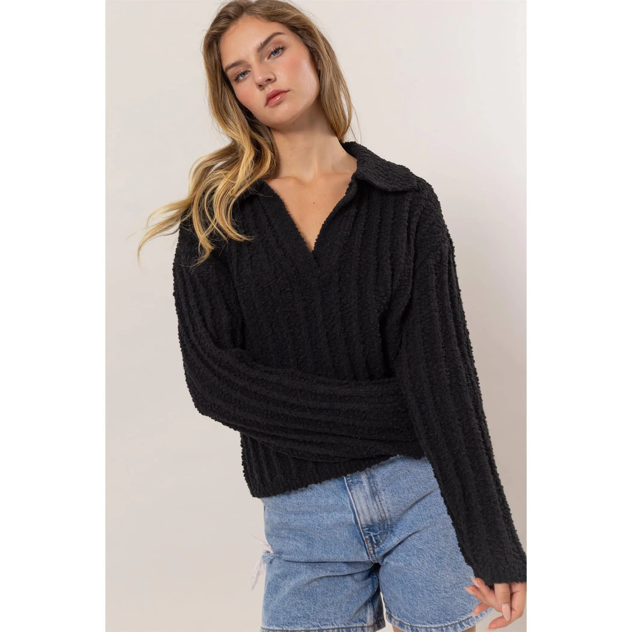 Boucle Collared Sweater