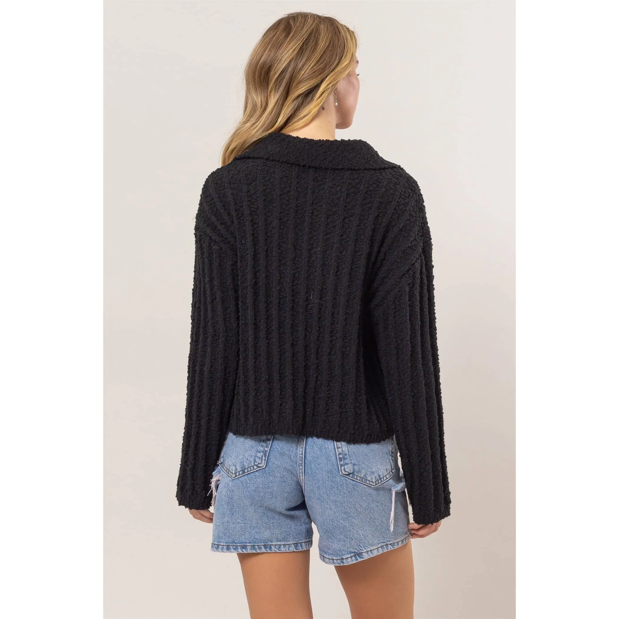 Boucle Collared Sweater