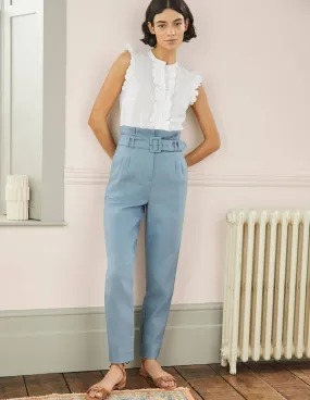 Carrie Paperbag Trousers-Mountain Spring Blue