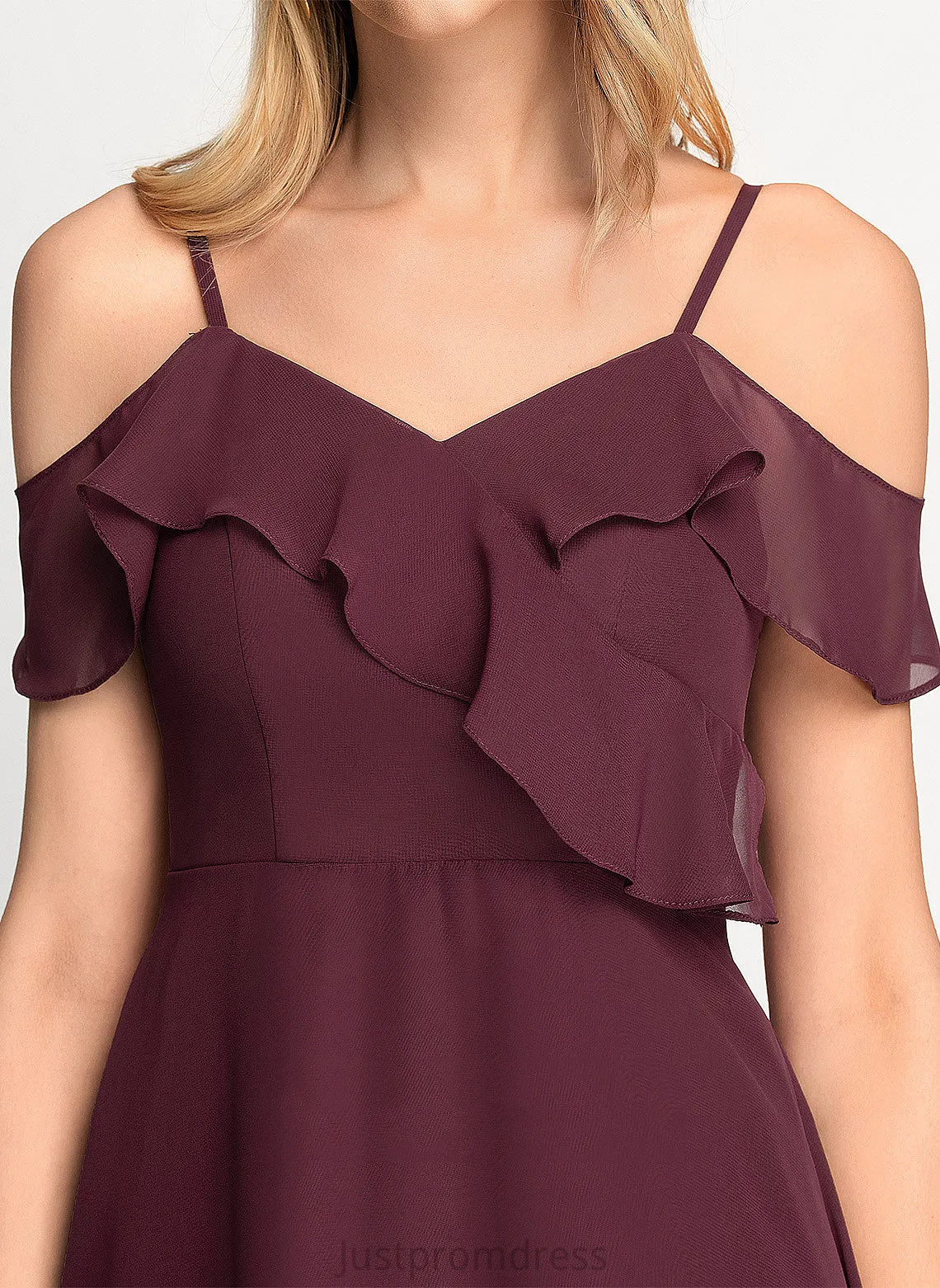 Cocktail Dresses Off-the-Shoulder Dress Cocktail Emily Chiffon Asymmetrical A-Line