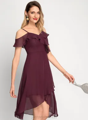 Cocktail Dresses Off-the-Shoulder Dress Cocktail Emily Chiffon Asymmetrical A-Line