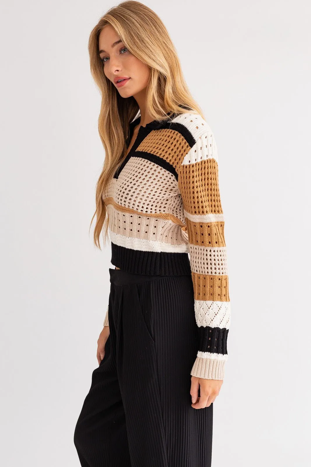 Collared V-Neck Sweater