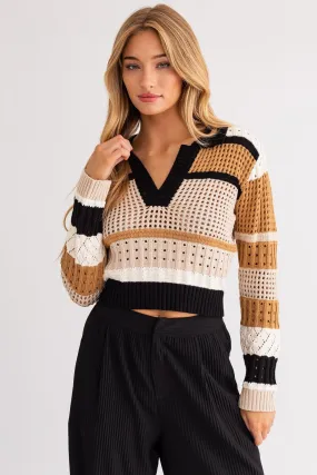 Collared V-Neck Sweater