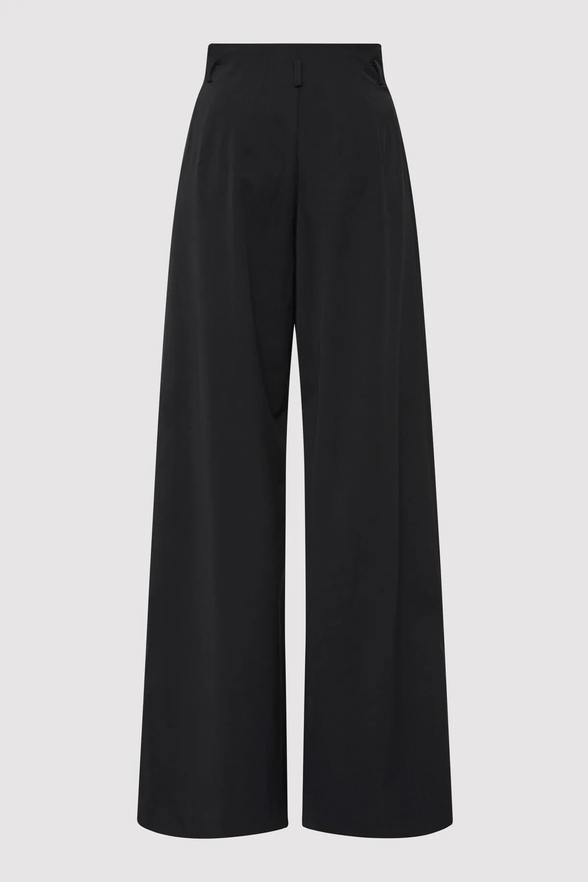 Cotton Paperbag Waist Trousers - Black