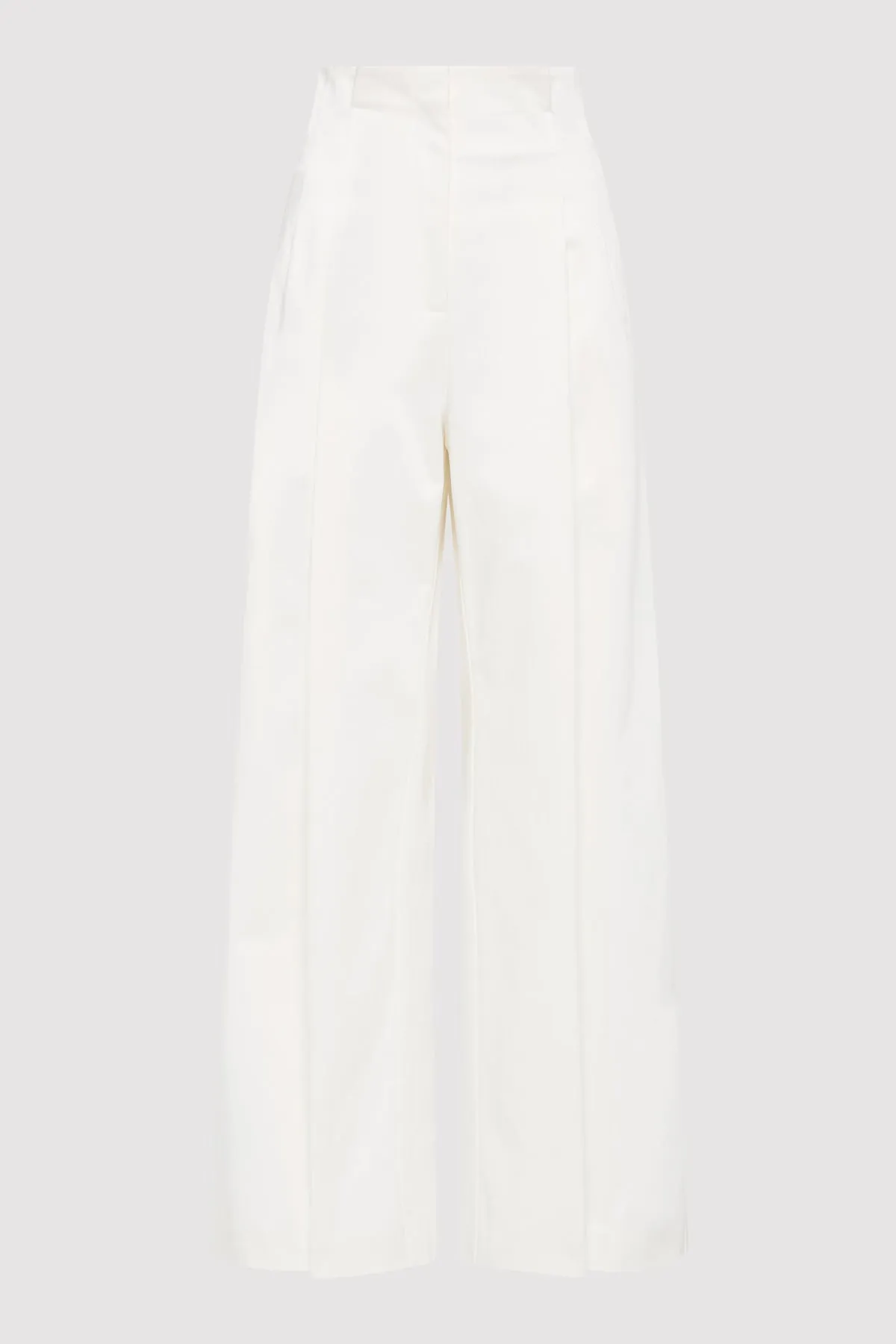 Cotton Paperbag Waist Trousers - Off White