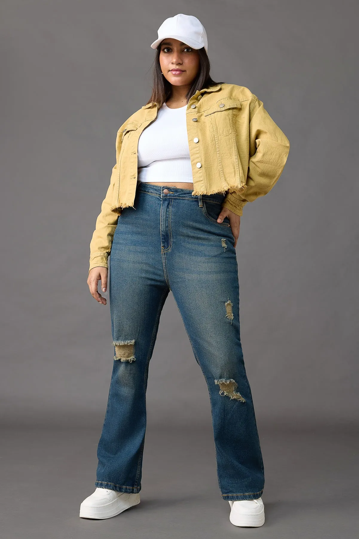 Curve Vintage Blue Stretch Bootcut Jeans