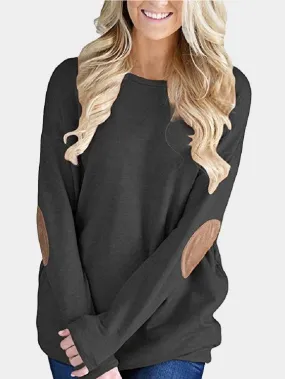 Custom Round Neck Plain Long Sleeve Top