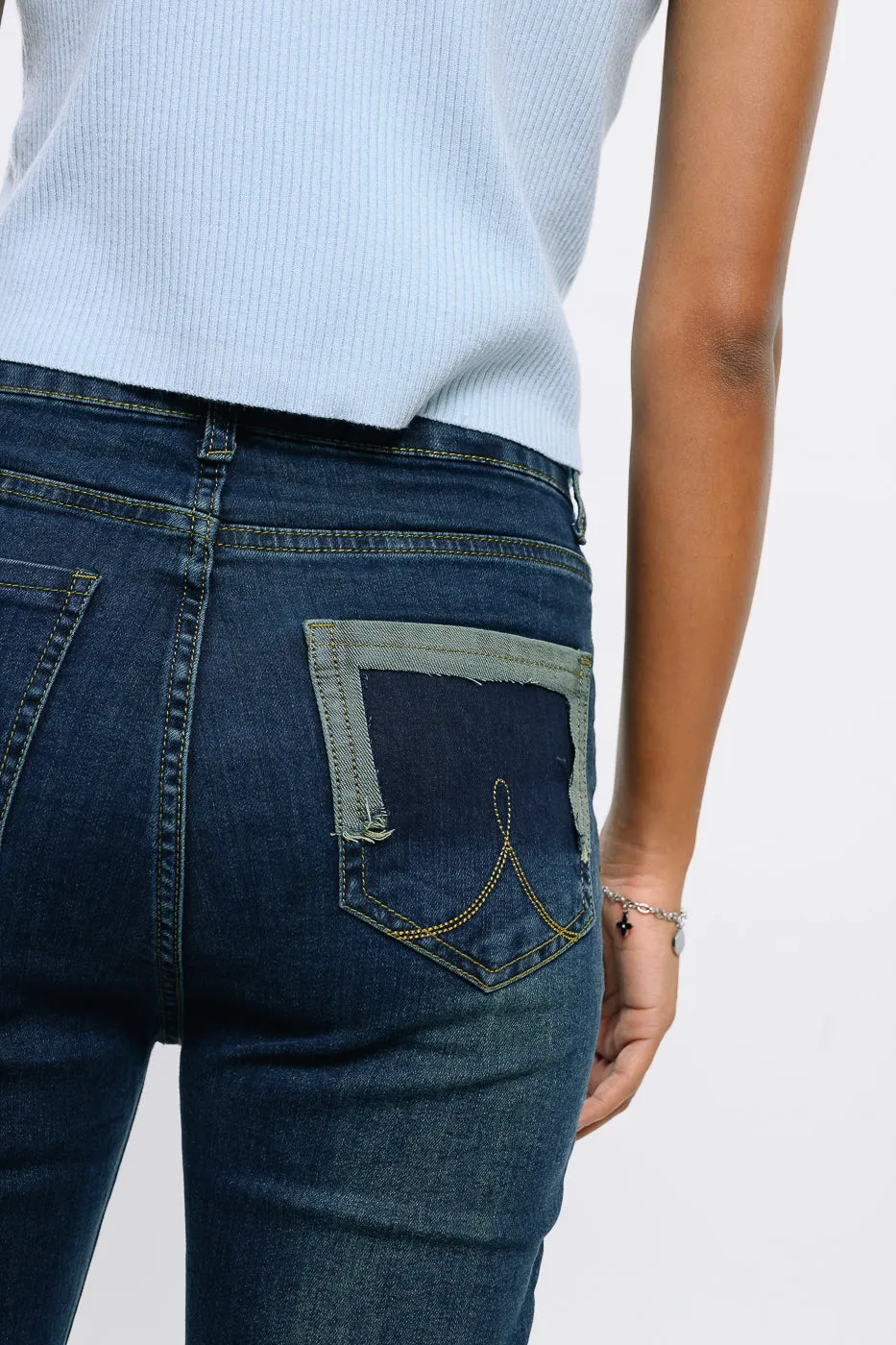 Dark Blue Denim Bootcut Jeans