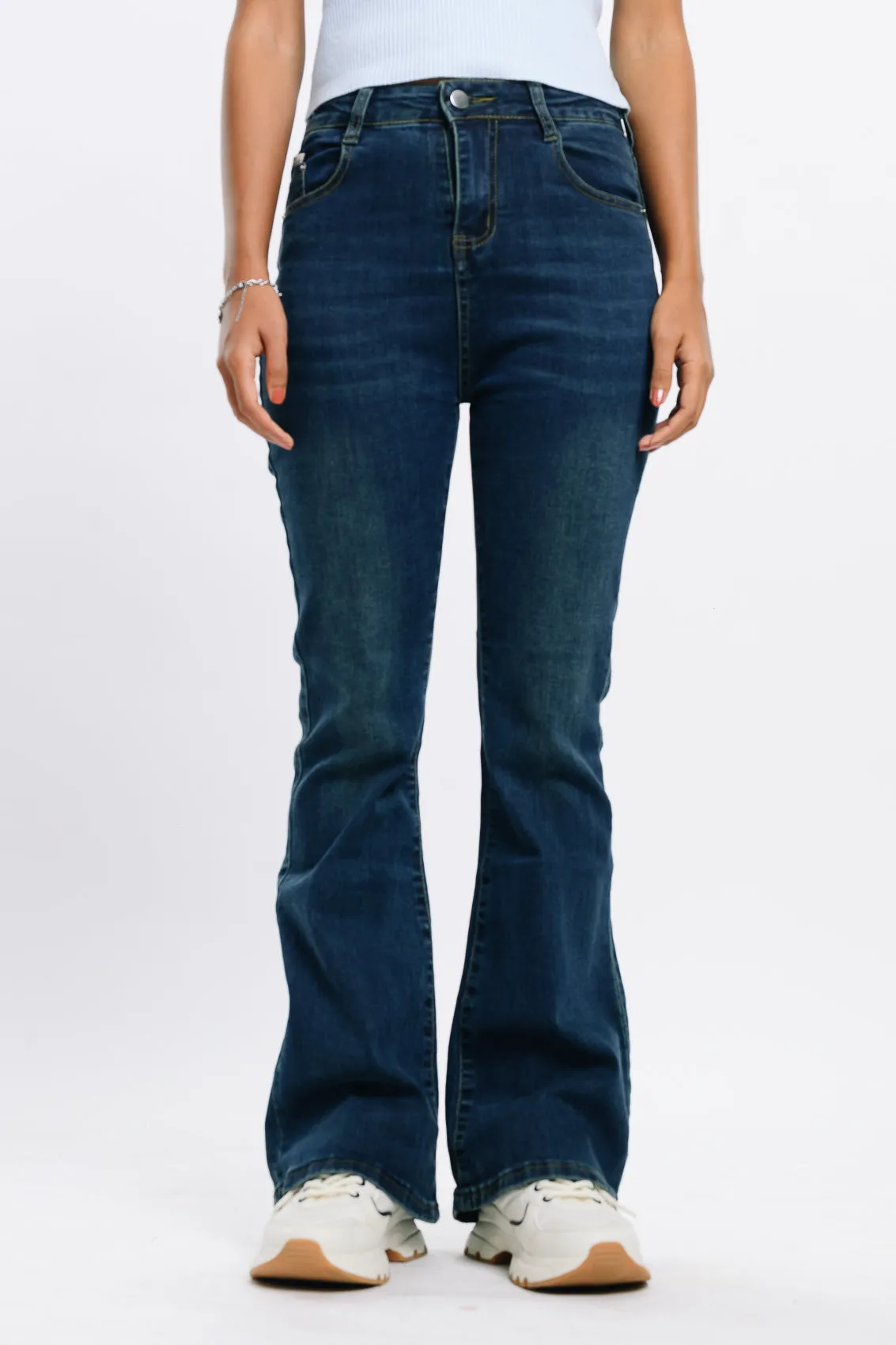 Dark Blue Denim Bootcut Jeans