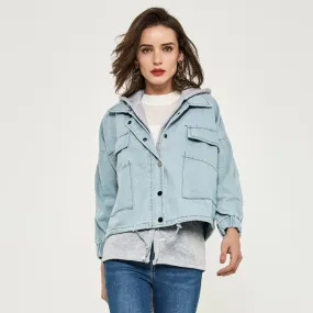 Denim Jacket With Hood