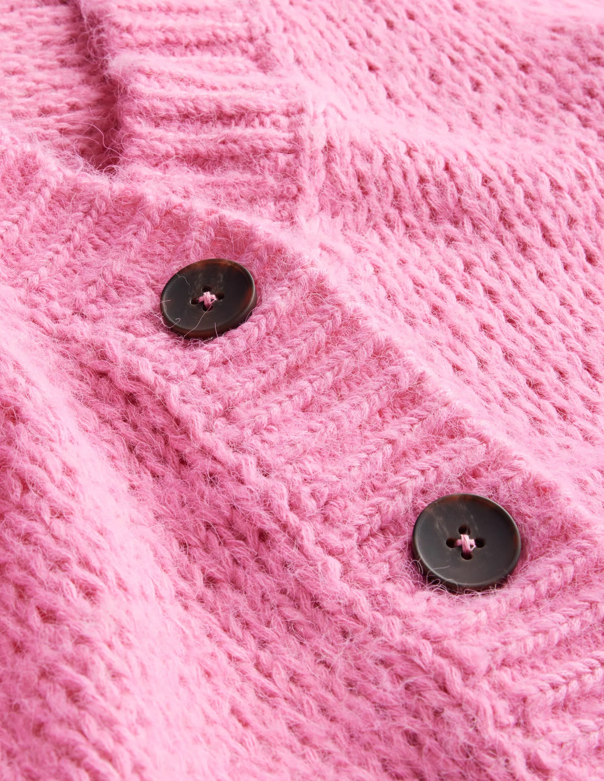 Fluffy Open Stitch Cardigan-Candy Floss Pink