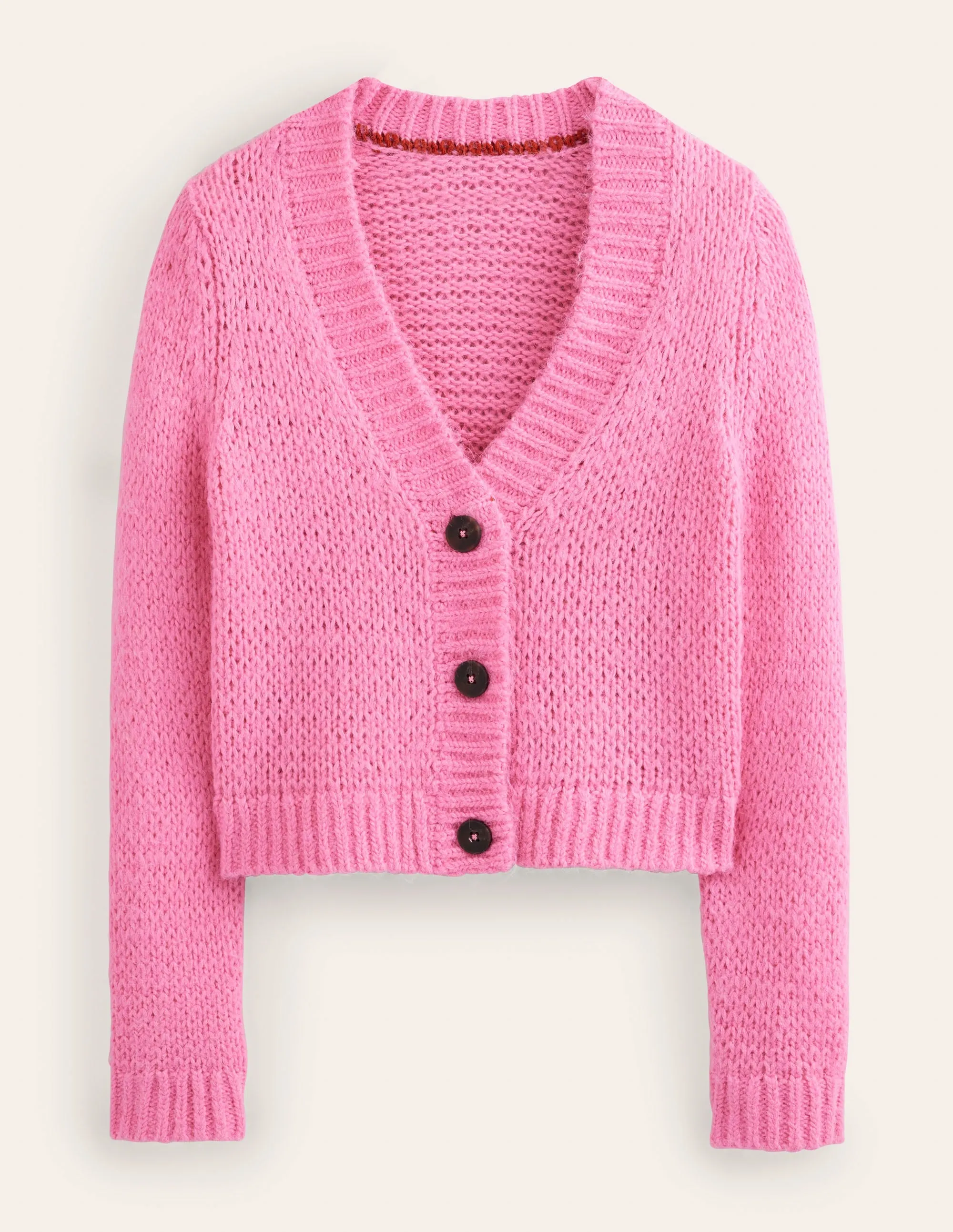 Fluffy Open Stitch Cardigan-Candy Floss Pink