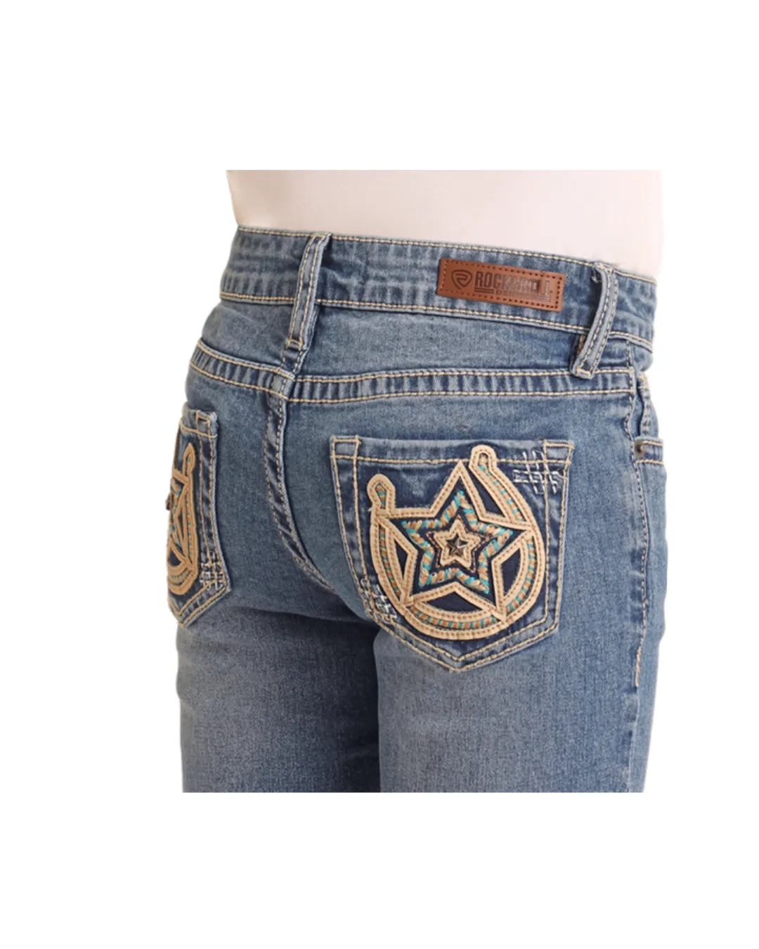 Girls Horseshoe Embroidered Bootcut Jean