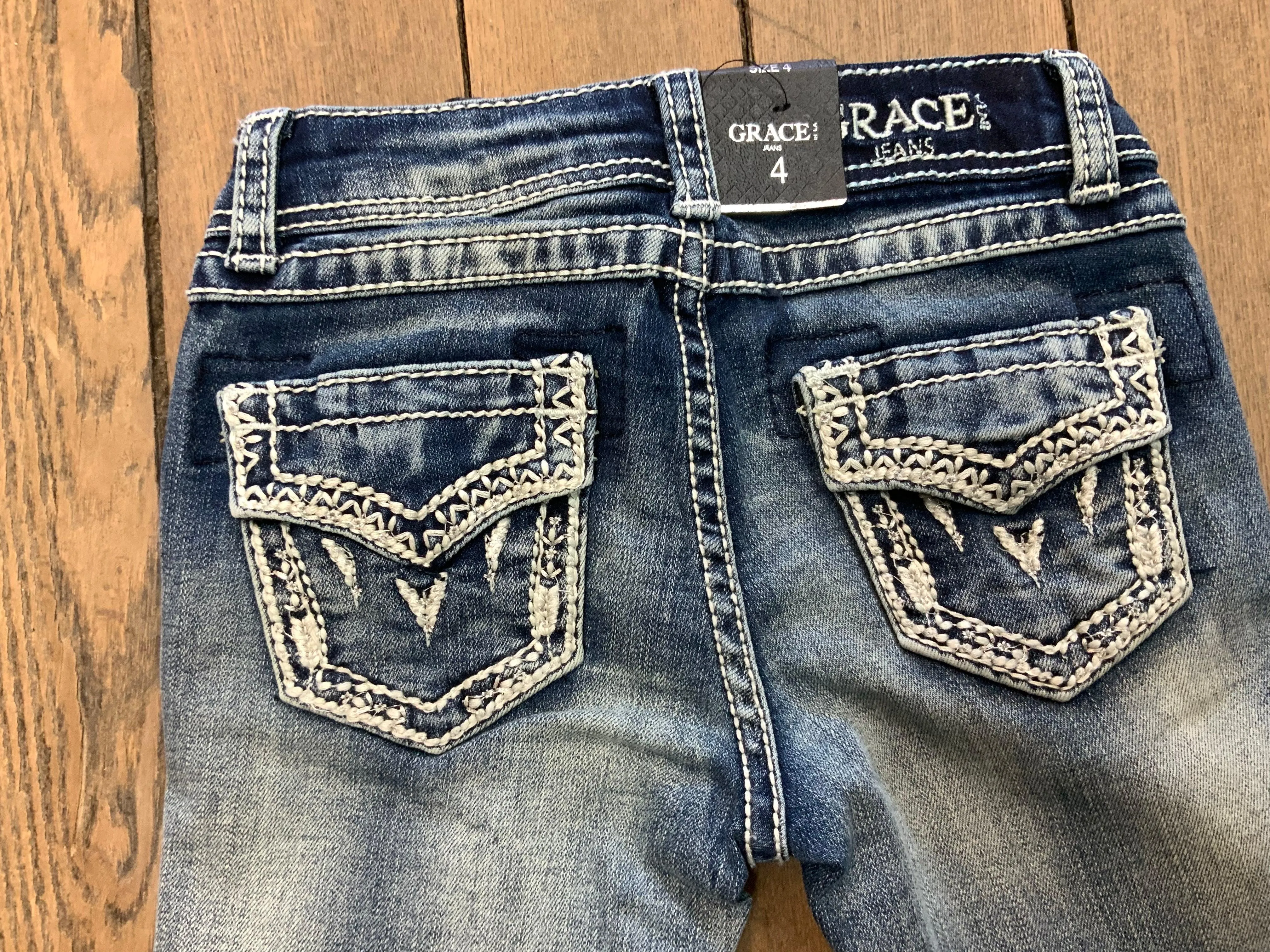 Grace In LA Girl's Embroidered Bootcut Jeans TB-S437 GB-S437