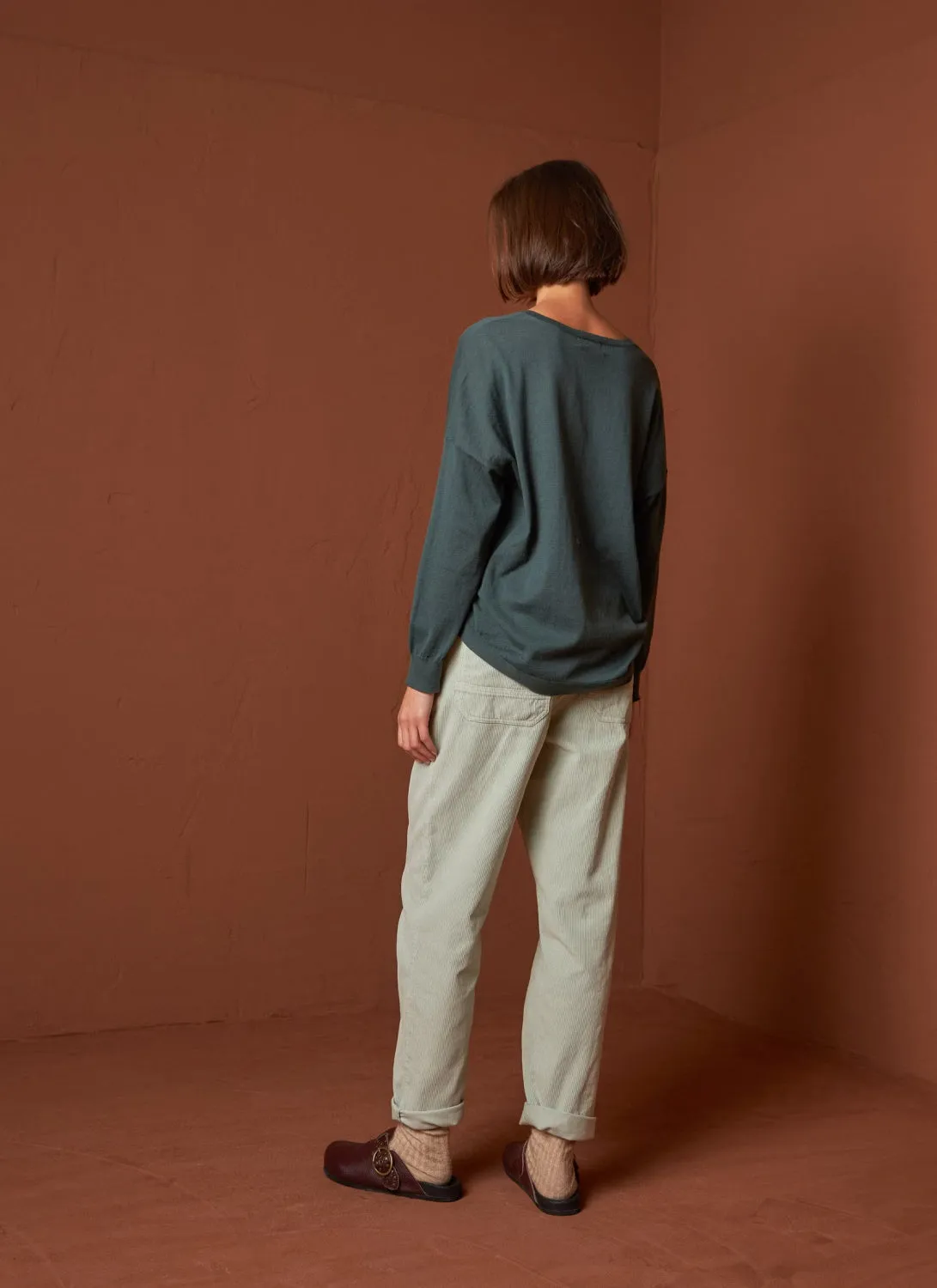 Indi & Cold Sophie Cotton V-Neck Sweater