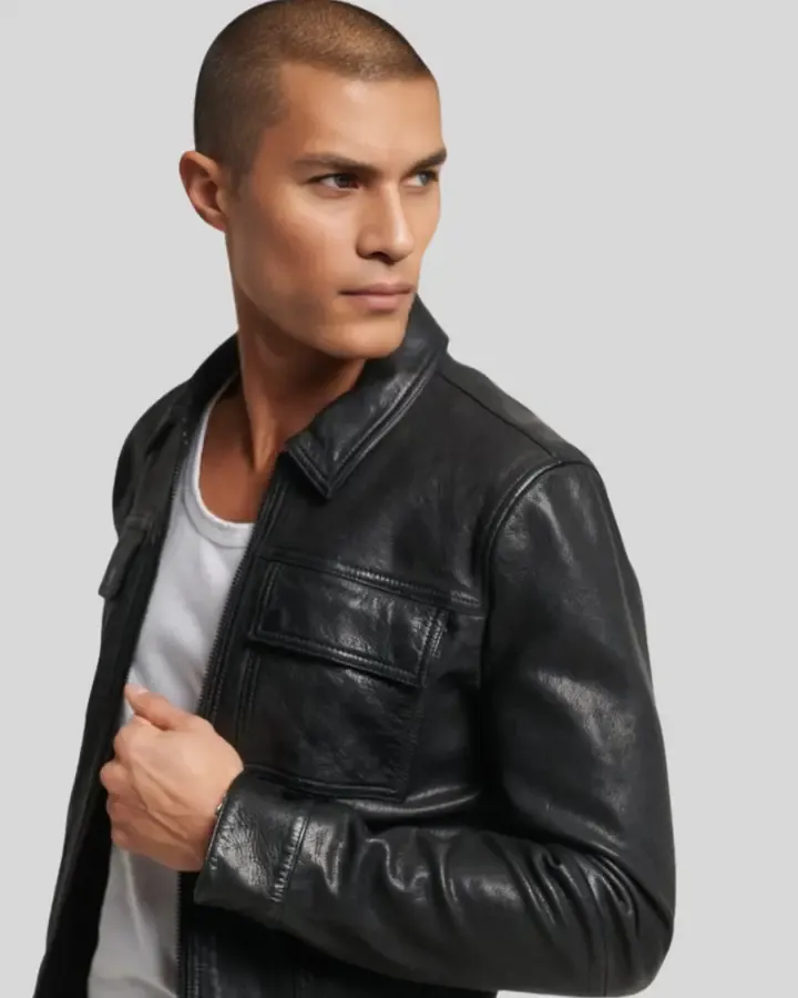 Landon Black Racer Leather Jacket