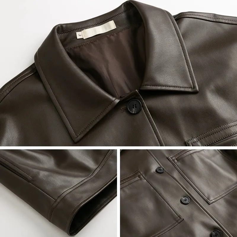 Leather Coat Men's Autumn K-style Casual PU Leather Coat Jacket New Spring & Fall New Arrival Men Short Motorcycle Tops