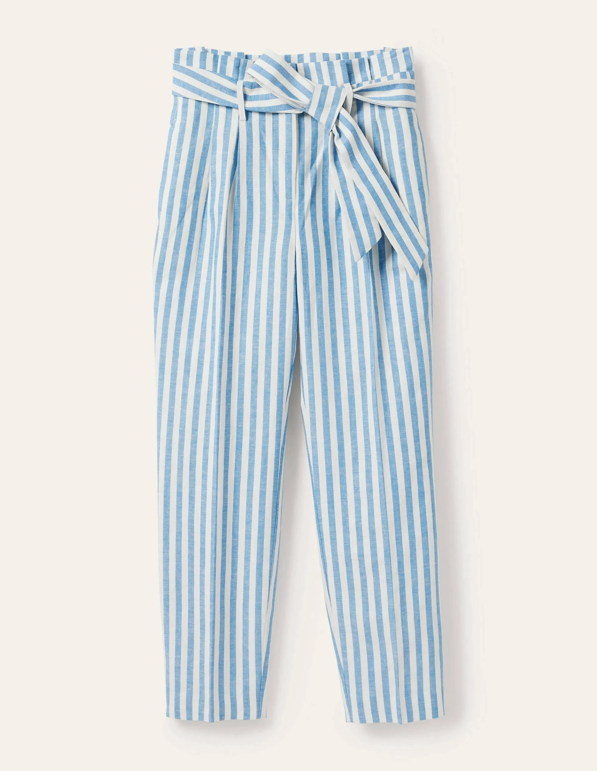 Ludgate Paperbag Trousers-Moroccan Blue Stripe