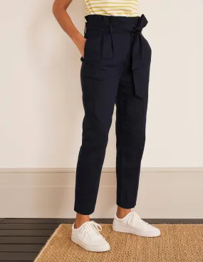 Ludgate Paperbag Trousers-Navy