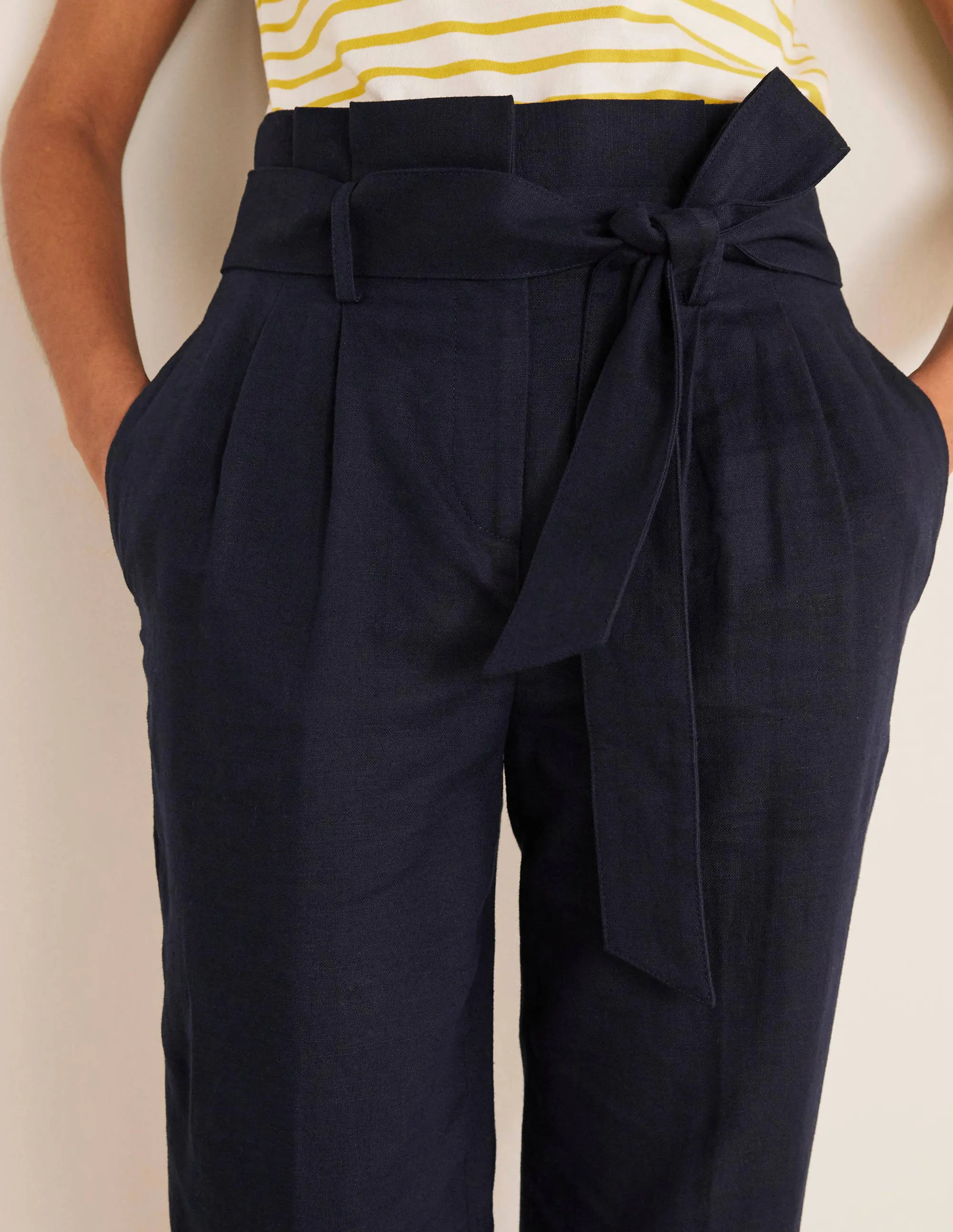 Ludgate Paperbag Trousers-Navy