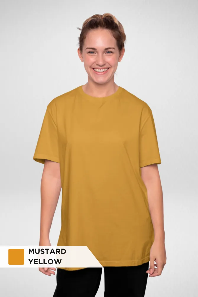 Maroon and Mustard Yellow Oversized T-Shirts Combo for Women