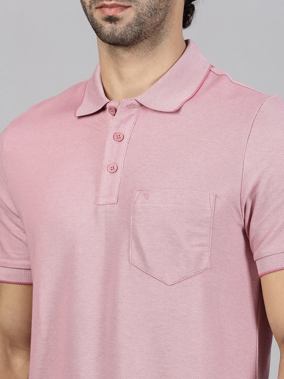 Mens Expert Polo Tshirt with Pocket Heather Rose EP44