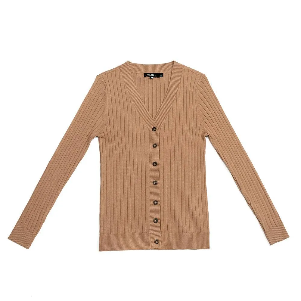 MiuMax Ribbed Cardigan