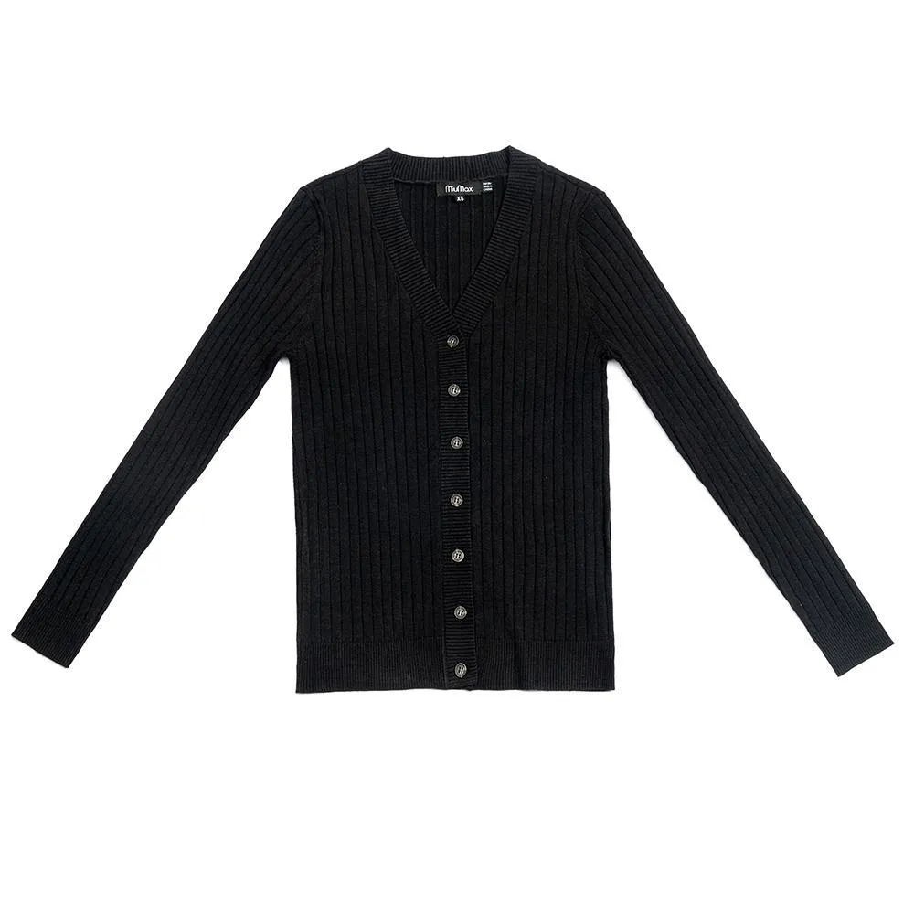 MiuMax Ribbed Cardigan