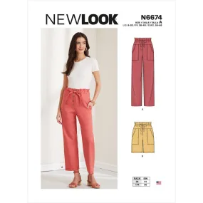 New Look Sewing Pattern N6674 Misses' Trousers & Shorts