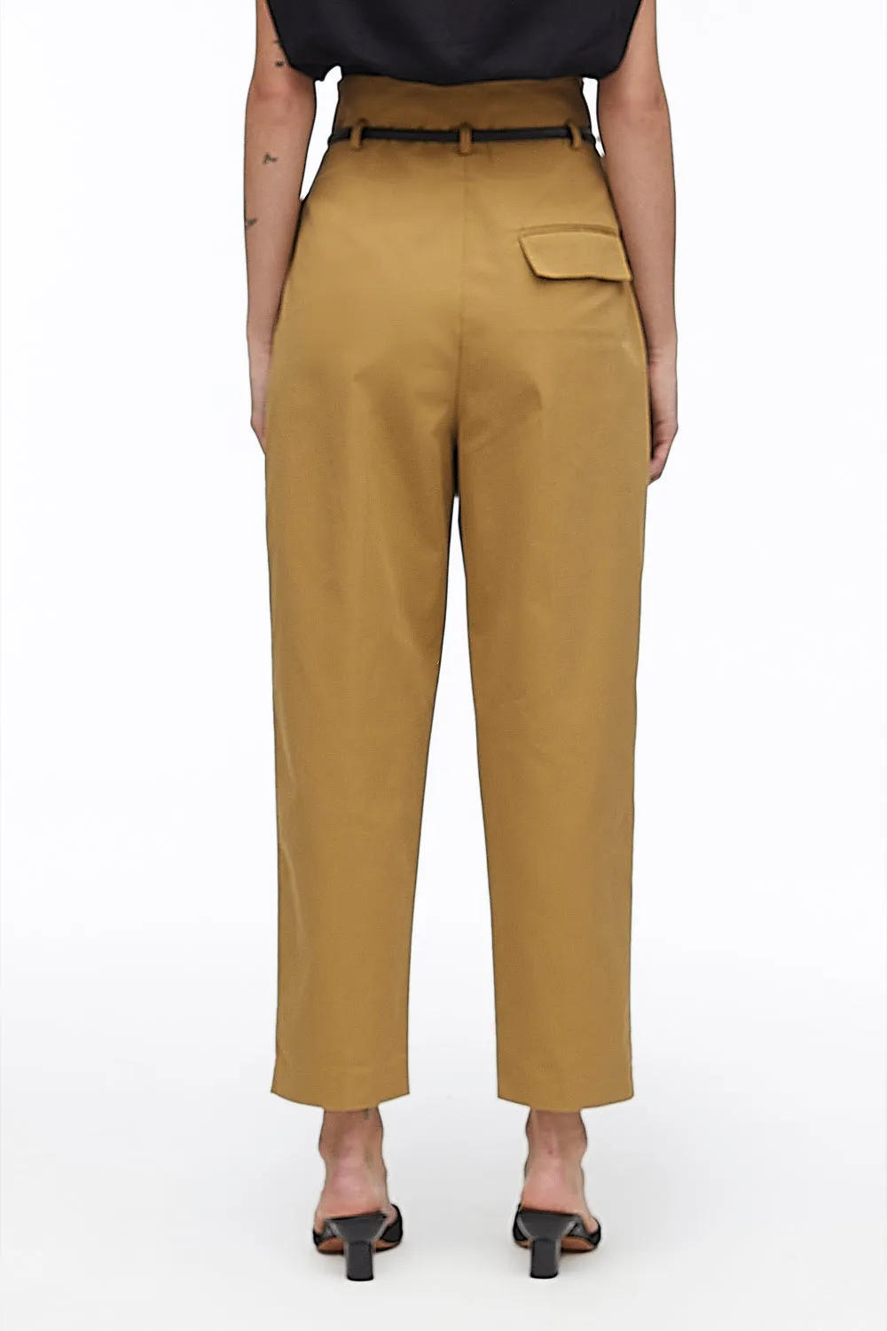 Origami Paperbag-Waist Cropped Trousers