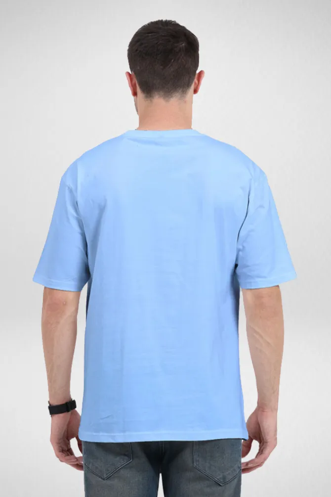 Pack Of 3 Oversized T-Shirts Grey Melange White and Baby Blue for Men