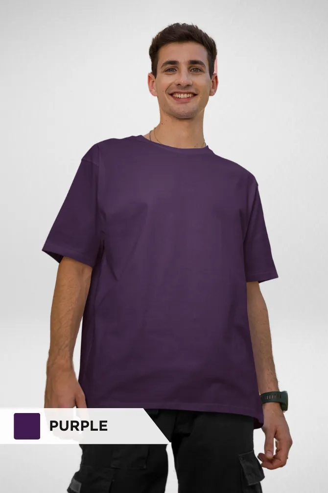 Pack Of 3 Oversized T-Shirts Red Mint and Purple for Men