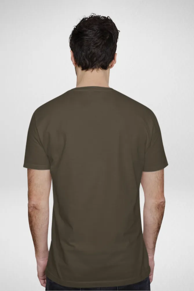 Pack Of 3 Plain T-shirts Coffee Brown Olive Green and Beige for Men