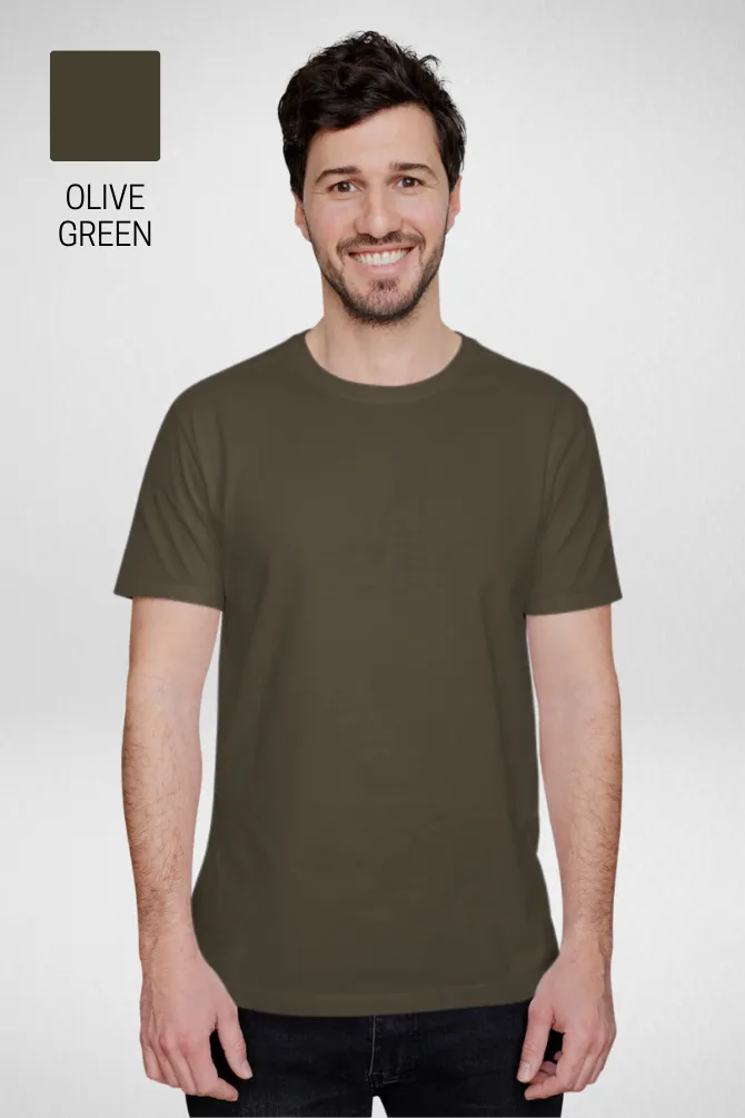 Pack Of 3 Plain T-shirts Coffee Brown Olive Green and Beige for Men