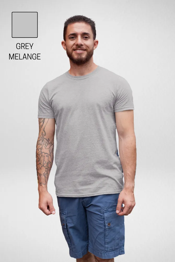 Pack Of 3 Plain T-shirts Grey Melange Steel Grey and Charcoal Melange for Men