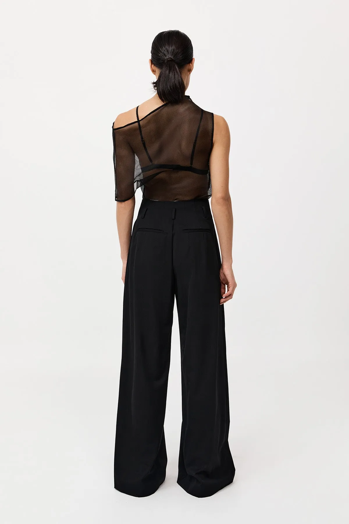 Paperbag Waist Trousers - Black