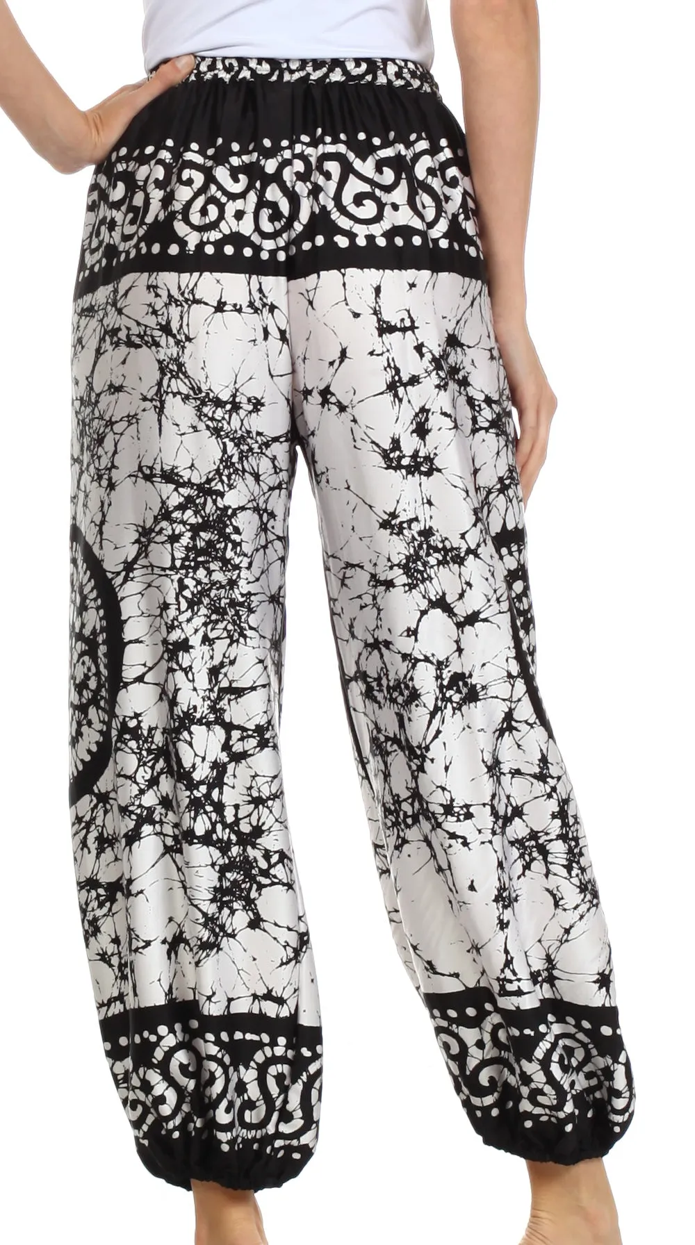 Sakkas Sephora Wide Leg Silky Harem Pants