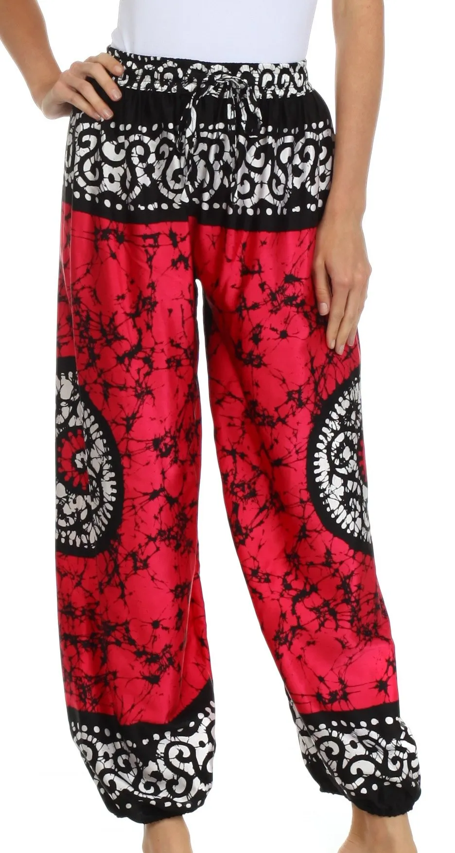 Sakkas Sephora Wide Leg Silky Harem Pants