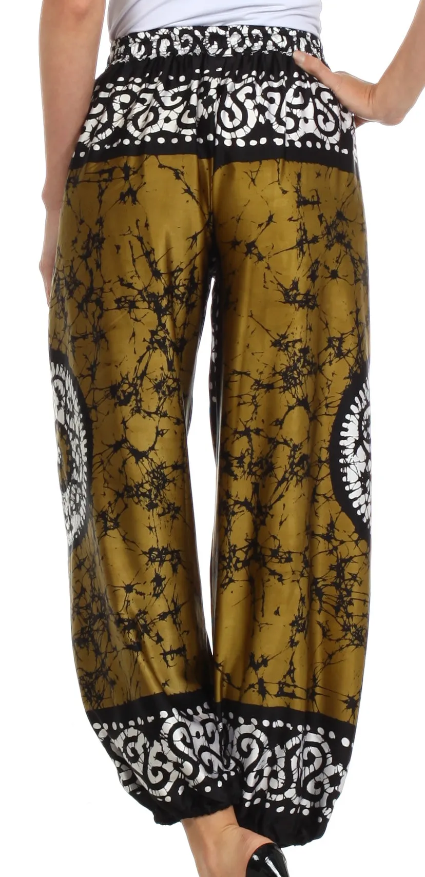 Sakkas Sephora Wide Leg Silky Harem Pants