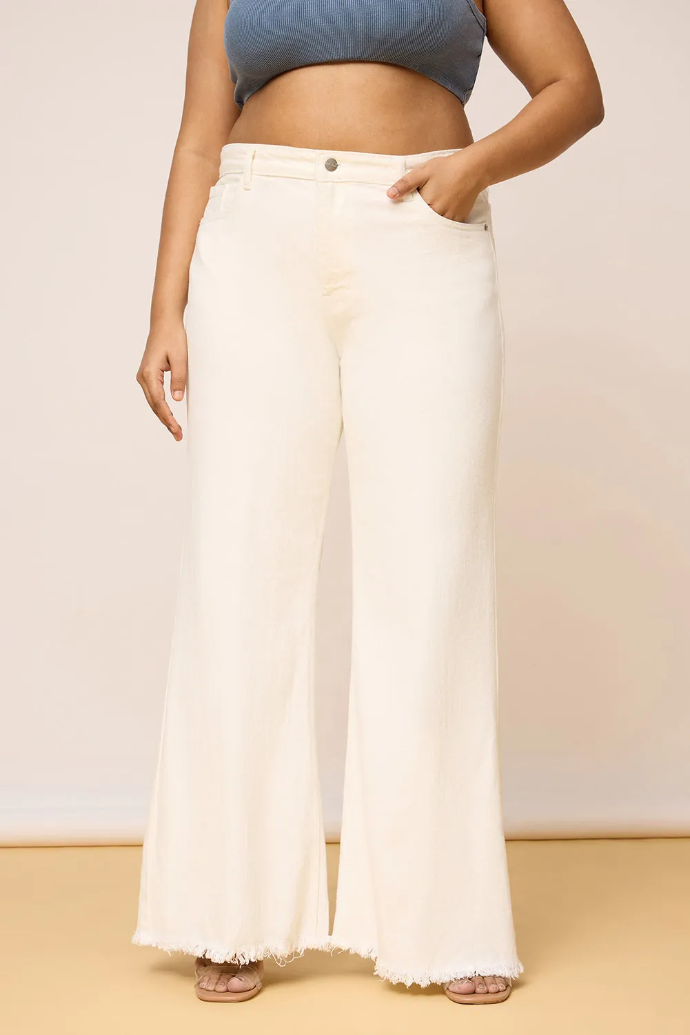 Statement White Bootcut Jeans