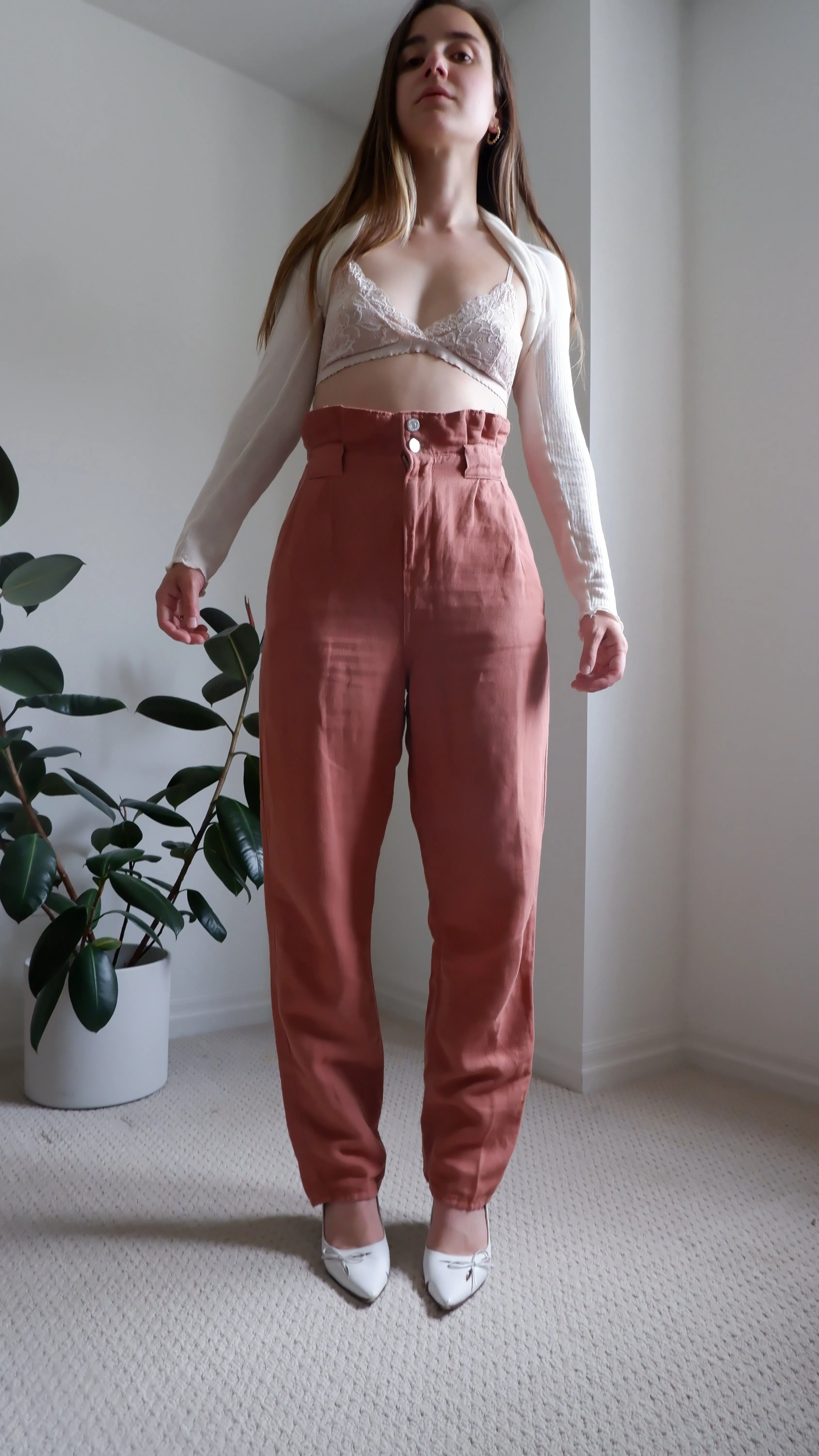 Veronica Beard Arizona Pink Linen-Blend Pant - 8