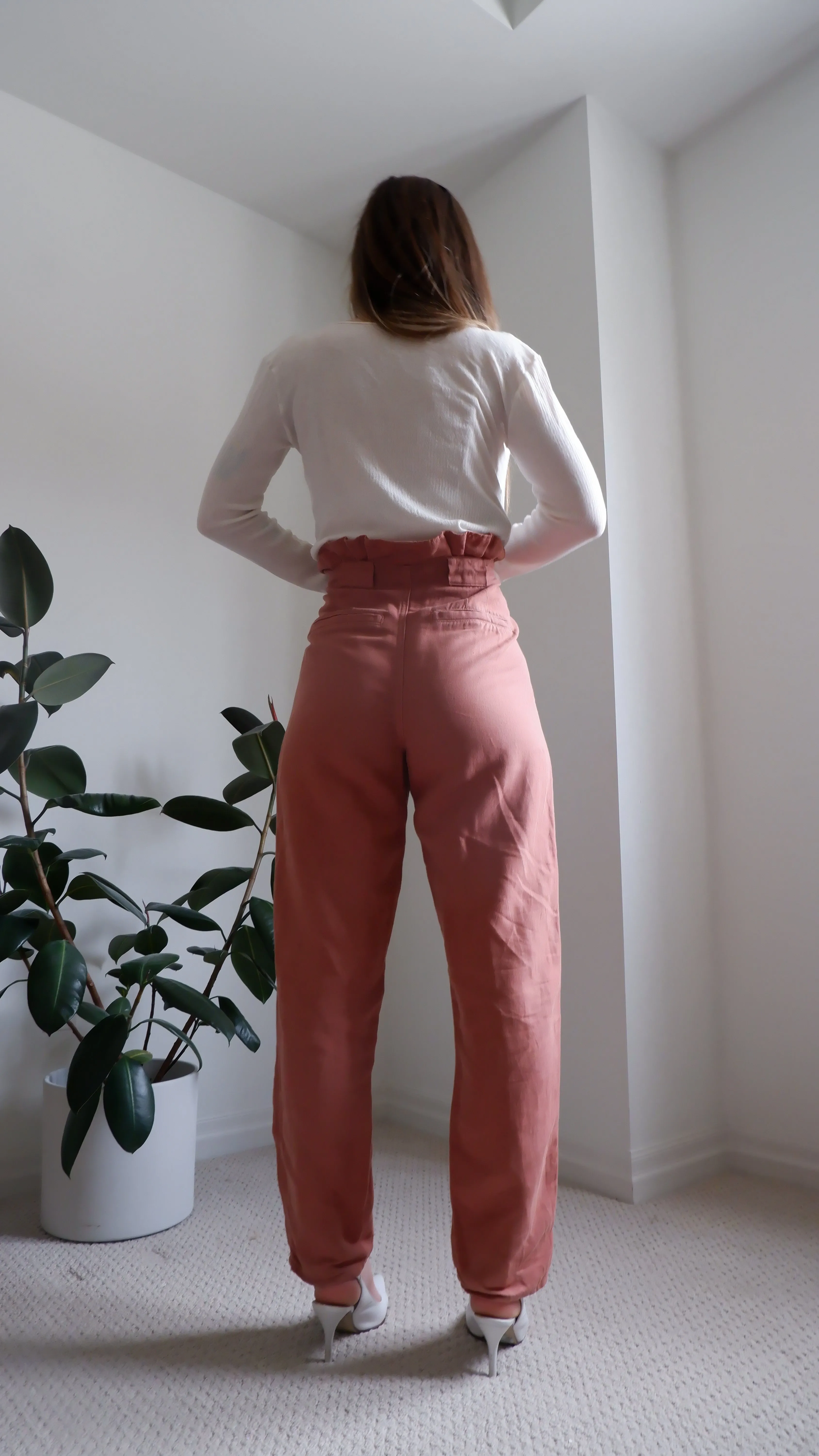 Veronica Beard Arizona Pink Linen-Blend Pant - 8