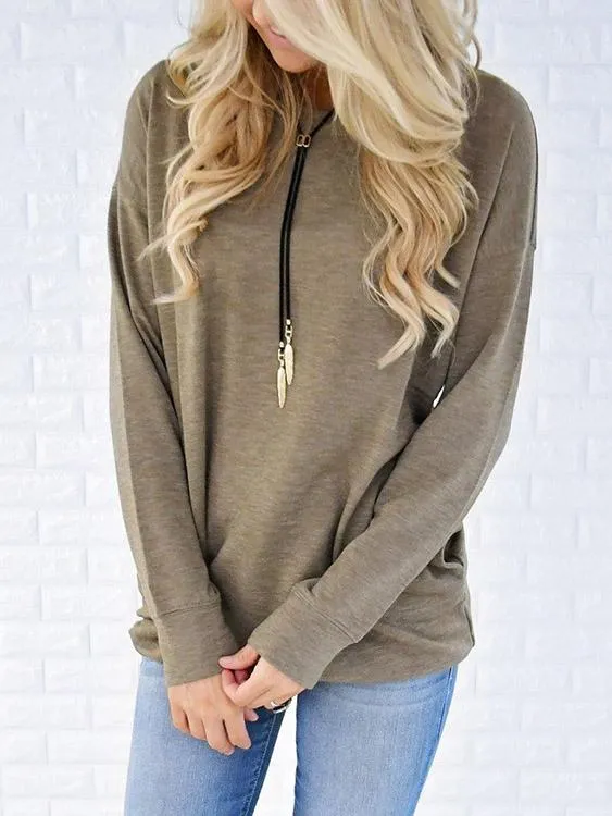 Wholesale Long Sleeve Round Neck Plain Tee