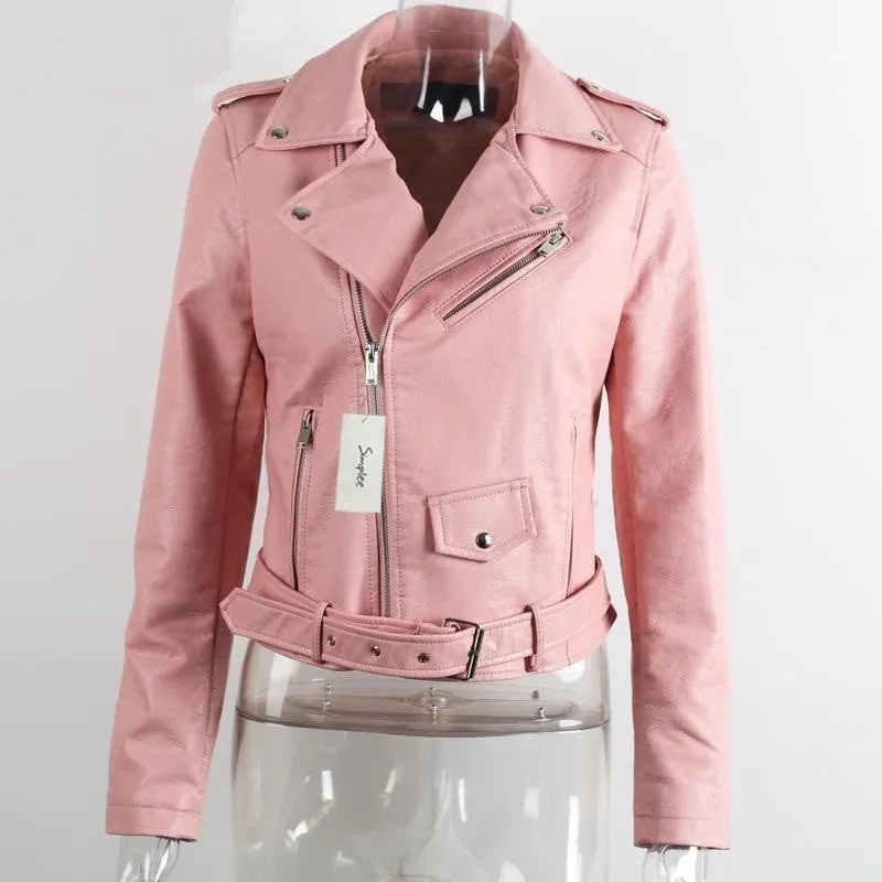 Women's Casual Stylish PU Leather Jacket