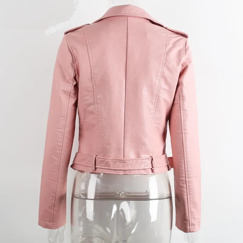 Women's Casual Stylish PU Leather Jacket